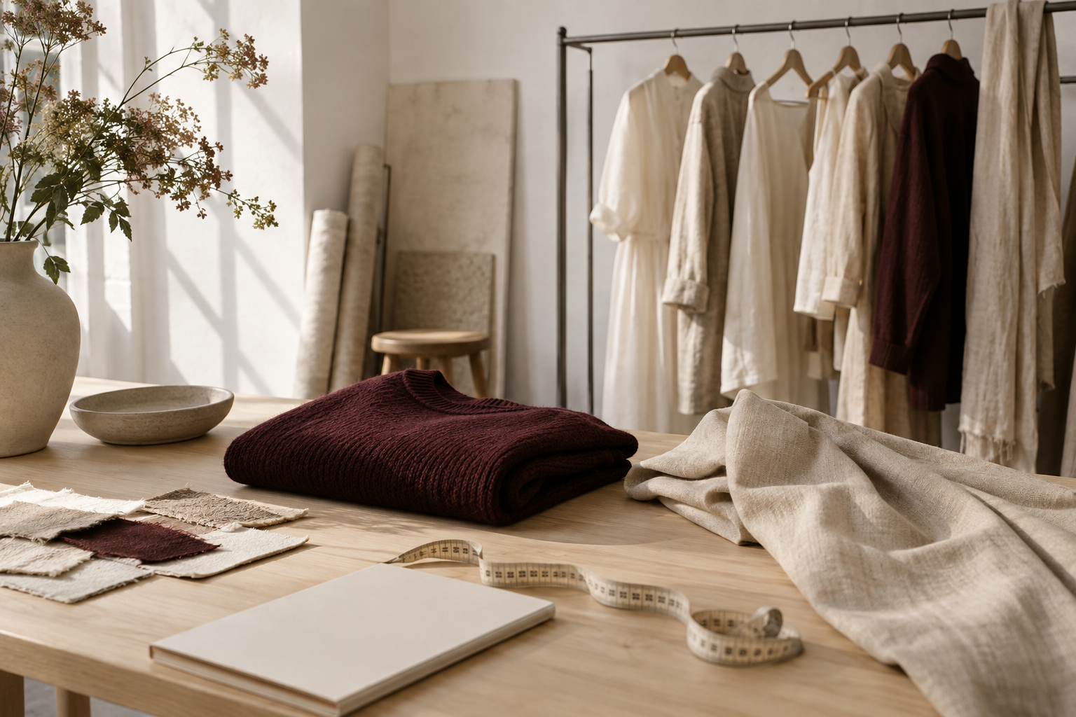 Editorial illustration of apparel and creative materials